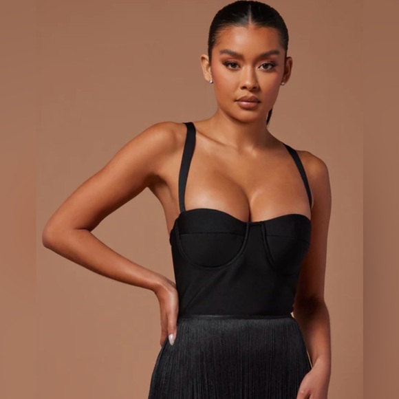 Fashion Nova Chic Black Fringe Backless Dress - Picture 3 of 8